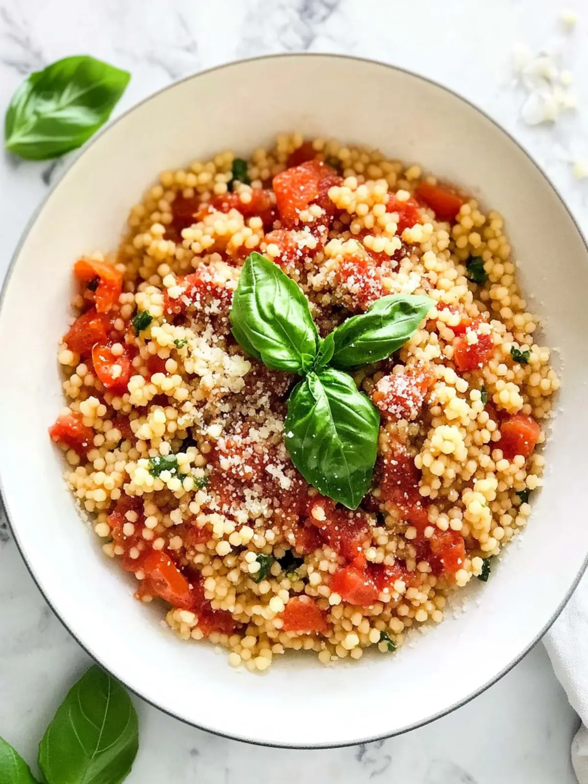 Savor Healthy One-Pan Couscous With Garlic, Tomato, and Basil 4 Healthy One-Pan Couscous With Garlic, Tomato and Basil