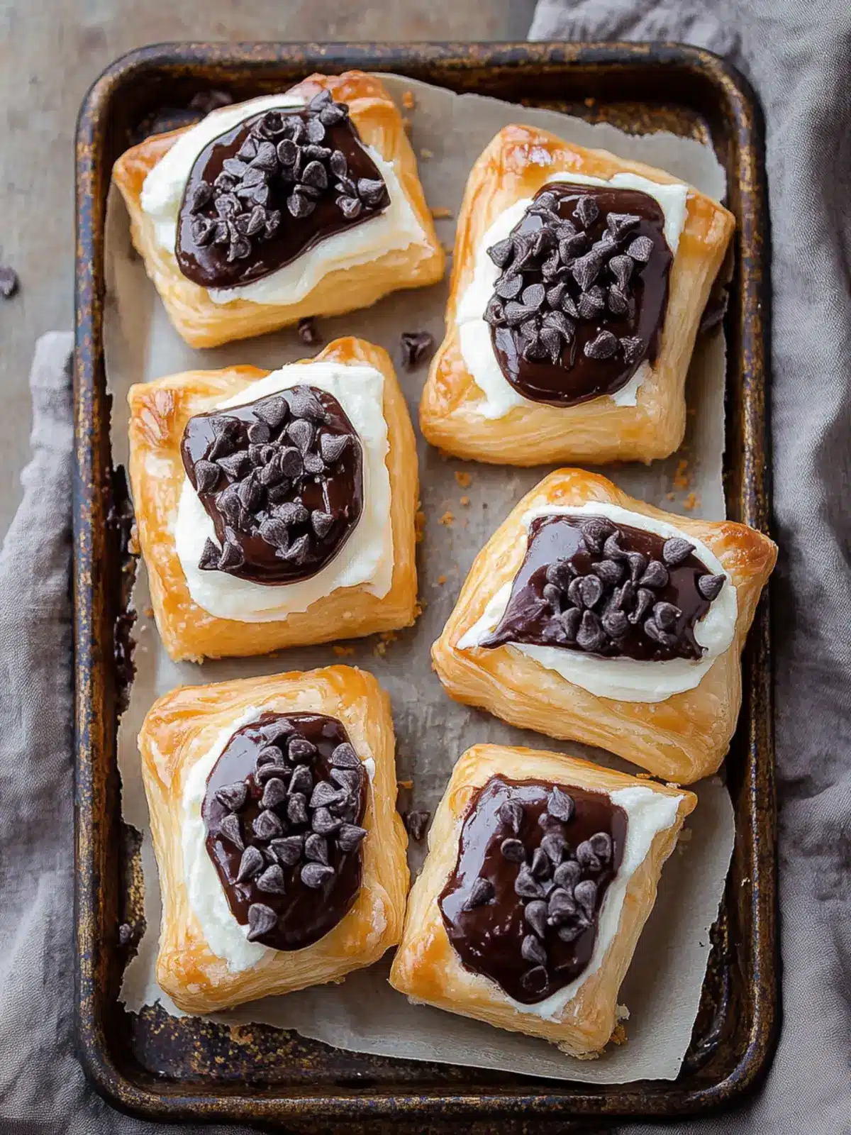 Decadent Chocolate Cream Cheese Danish with Flaky Pastry 2 Chocolate Cream Cheese Danish