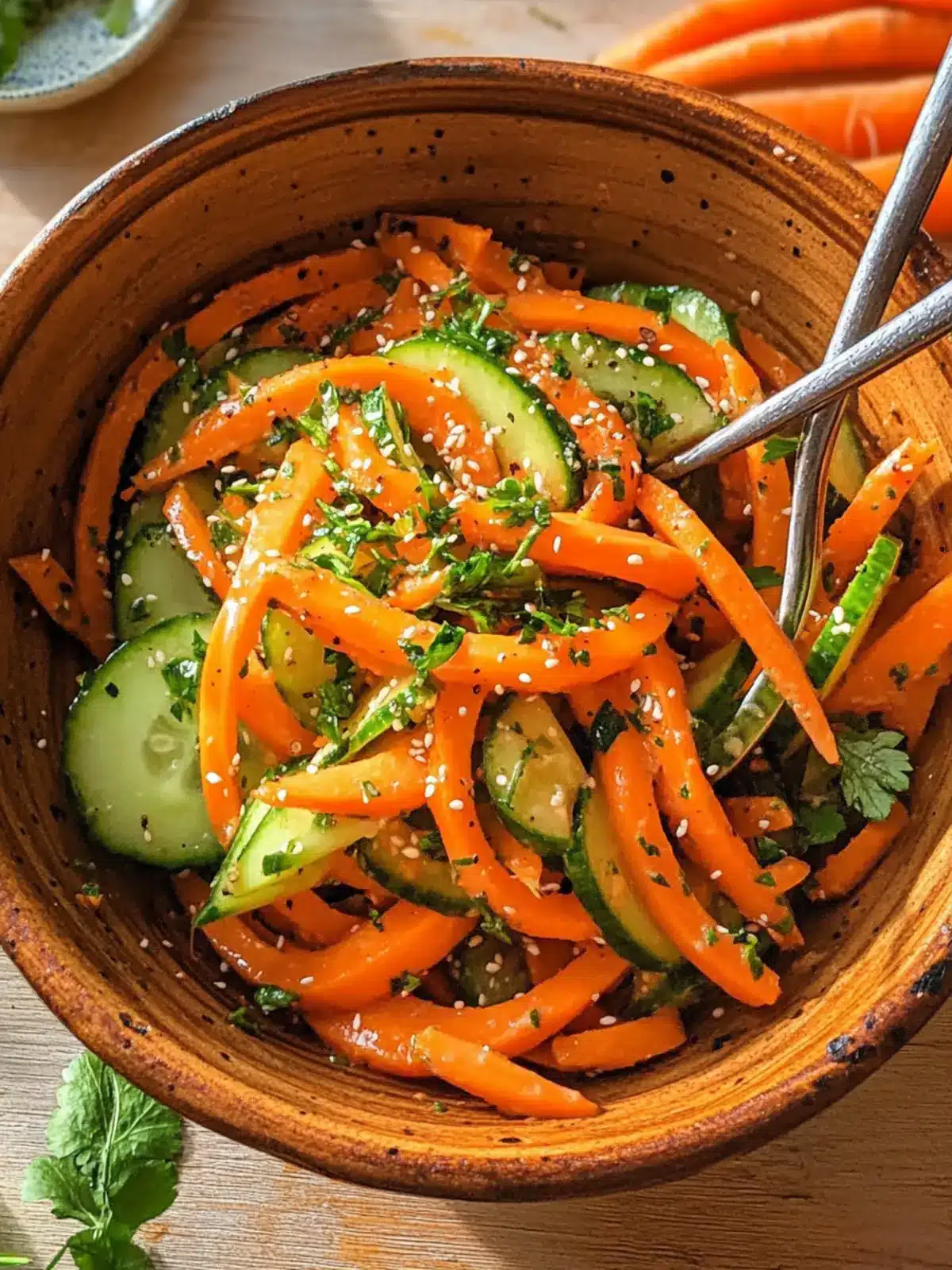 Crispy Cucumber Carrot Salad with Spicy Gochugaru Twist 2 Cucumber Carrot Salad