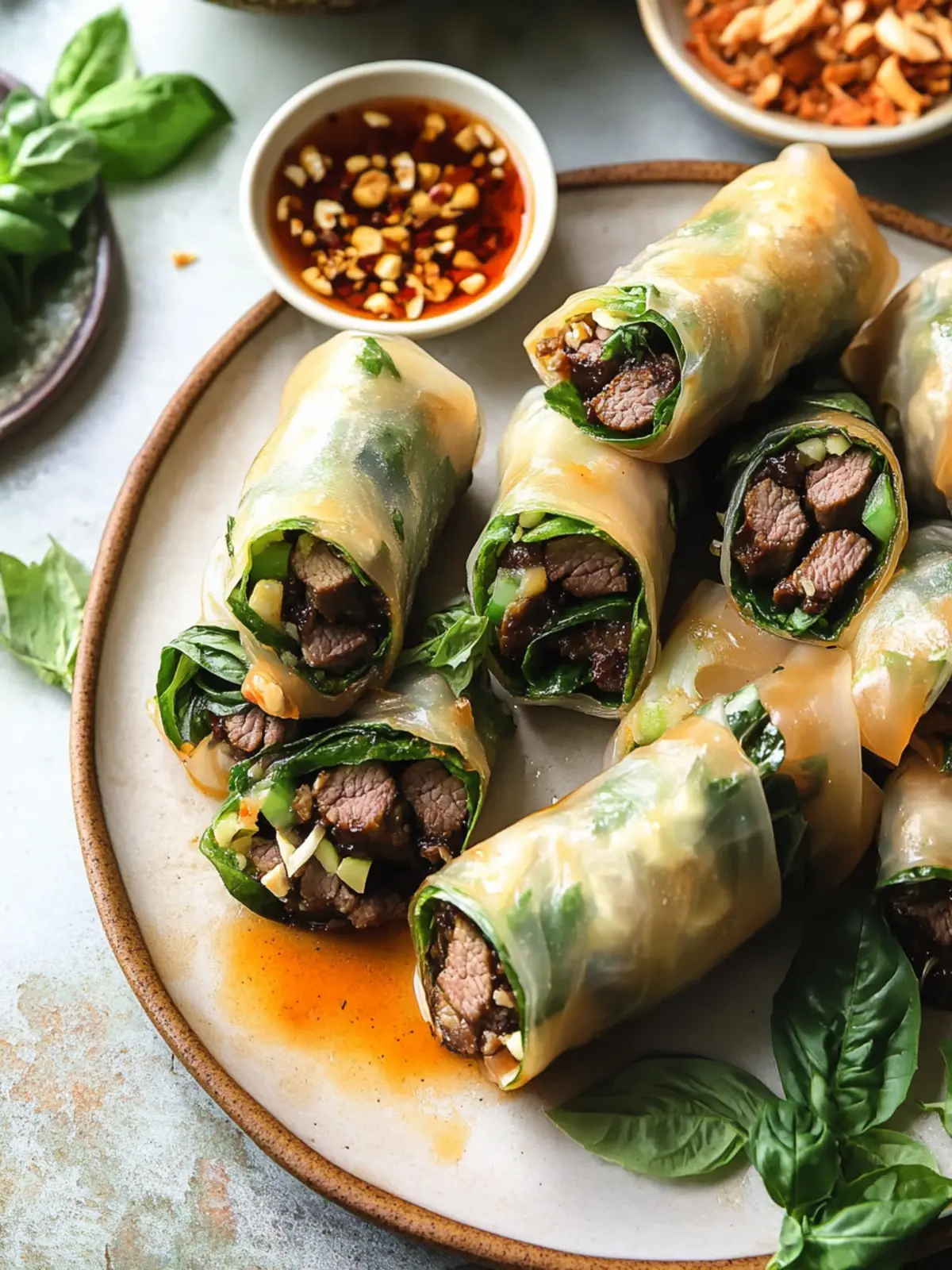 Satisfy Cravings Fast: 20 Minute Thai Basil Beef Rolls 5 20 Minute Thai Basil Beef Rolls.