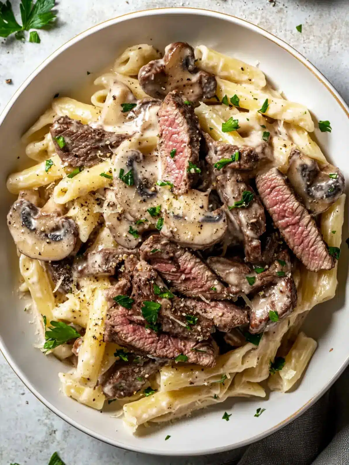 Creamy Steak and Mushroom Pasta for a Cozy Dinner Night 2 Creamy Steak and Mushroom Pasta