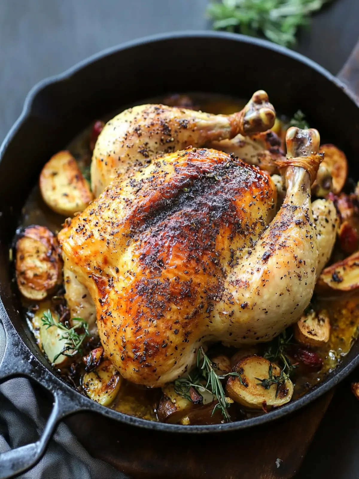Savory Easy Cast Iron Whole Roasted Chicken for Dinner Bliss 2 Easy Cast Iron Whole Roasted Chicken