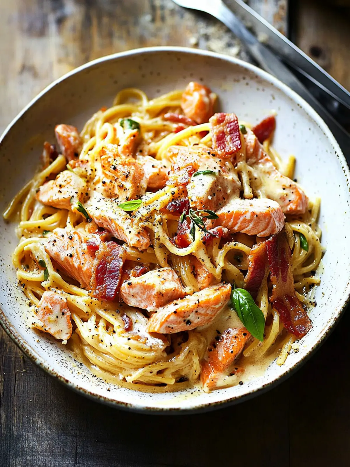 Creamy Salmon Pasta with Bacon in Just 25 Minutes 5 Creamy Salmon Pasta with Bacon