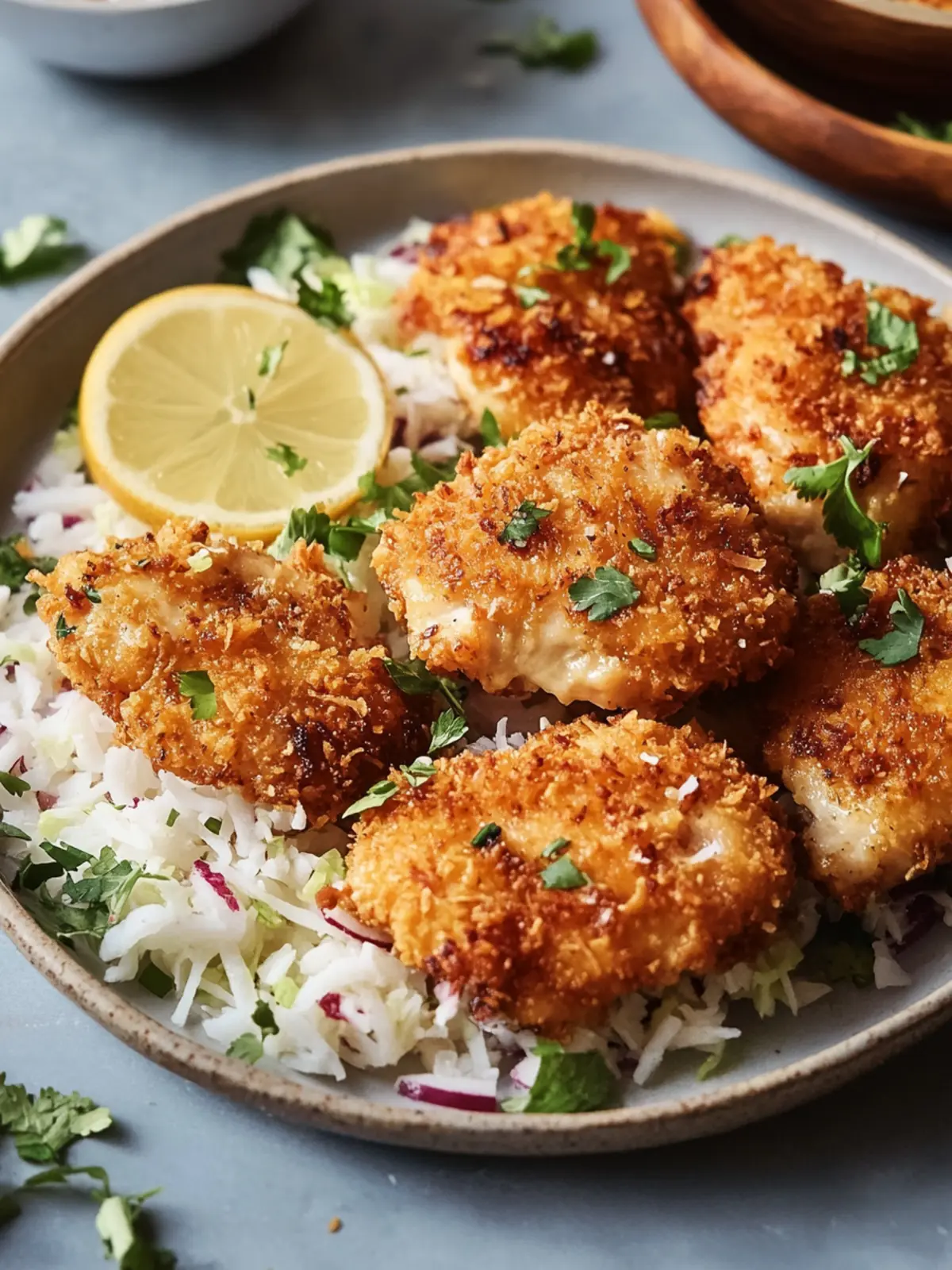 Irresistibly Crunchy Coconut Chicken with Zesty Cabbage Salad 3 Crunchy Coconut Chicken