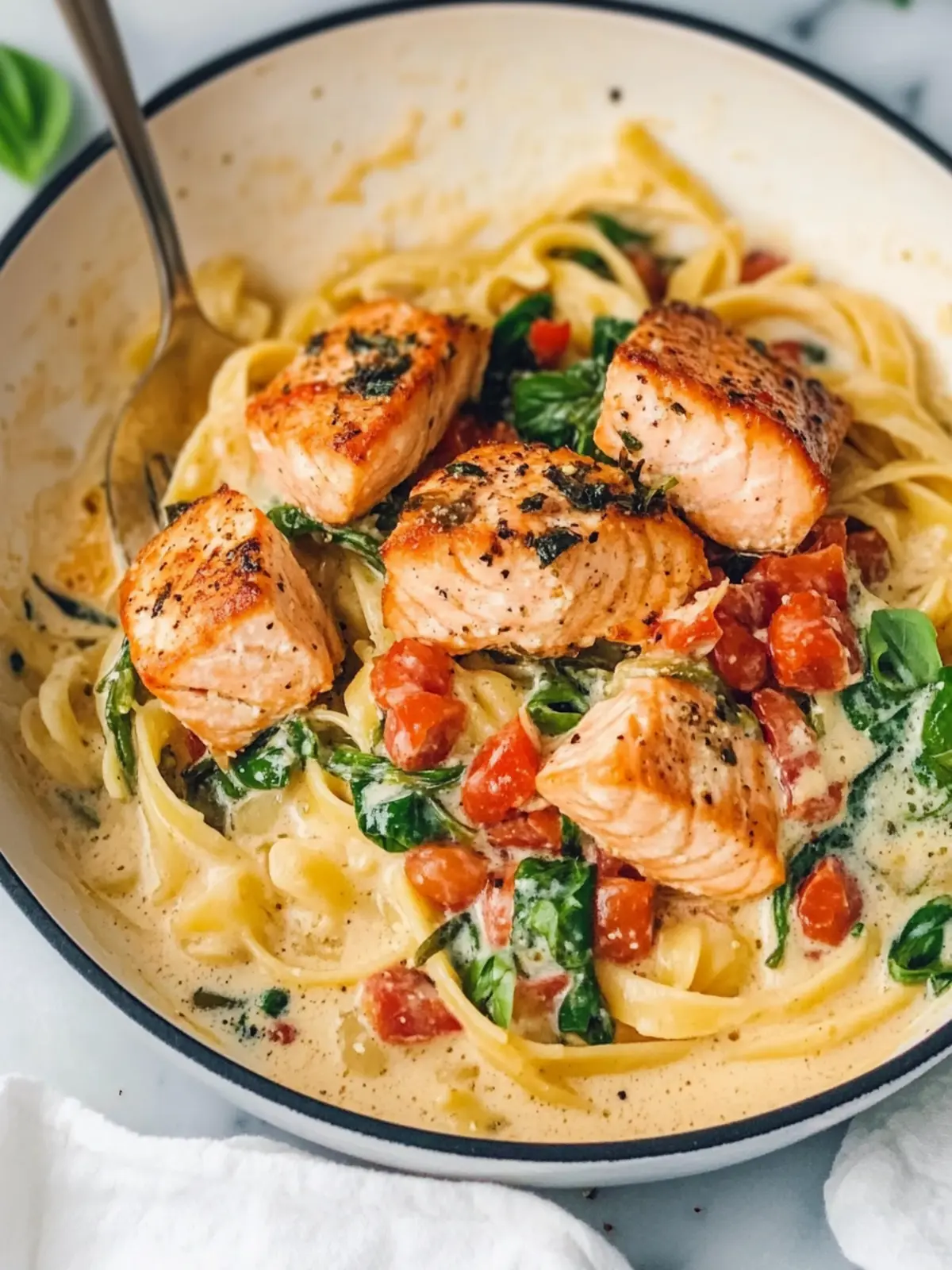 Healthy & Creamy Tuscan Salmon Pasta in Just 30 Minutes 2 Healthy & Creamy Tuscan Salmon Pasta