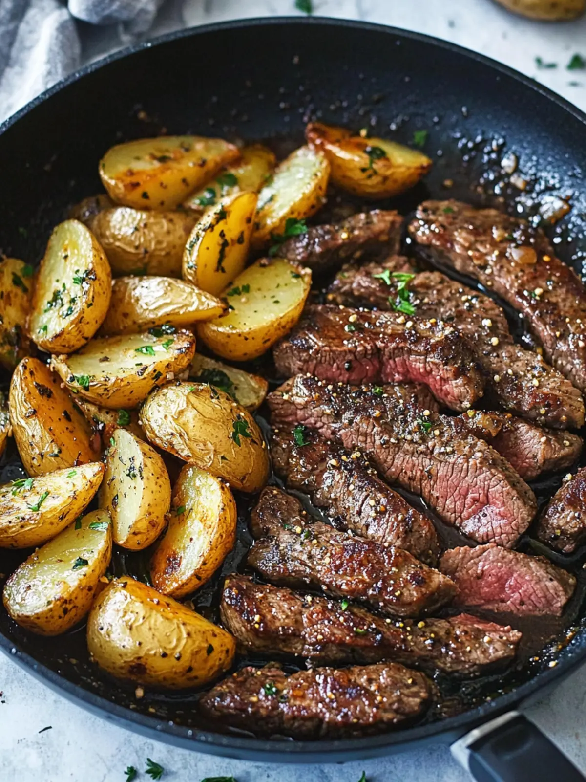 Savor Garlic Butter Steak and Potatoes Skillet in 30 Minutes 4 Garlic Butter Steak and Potatoes Skillet