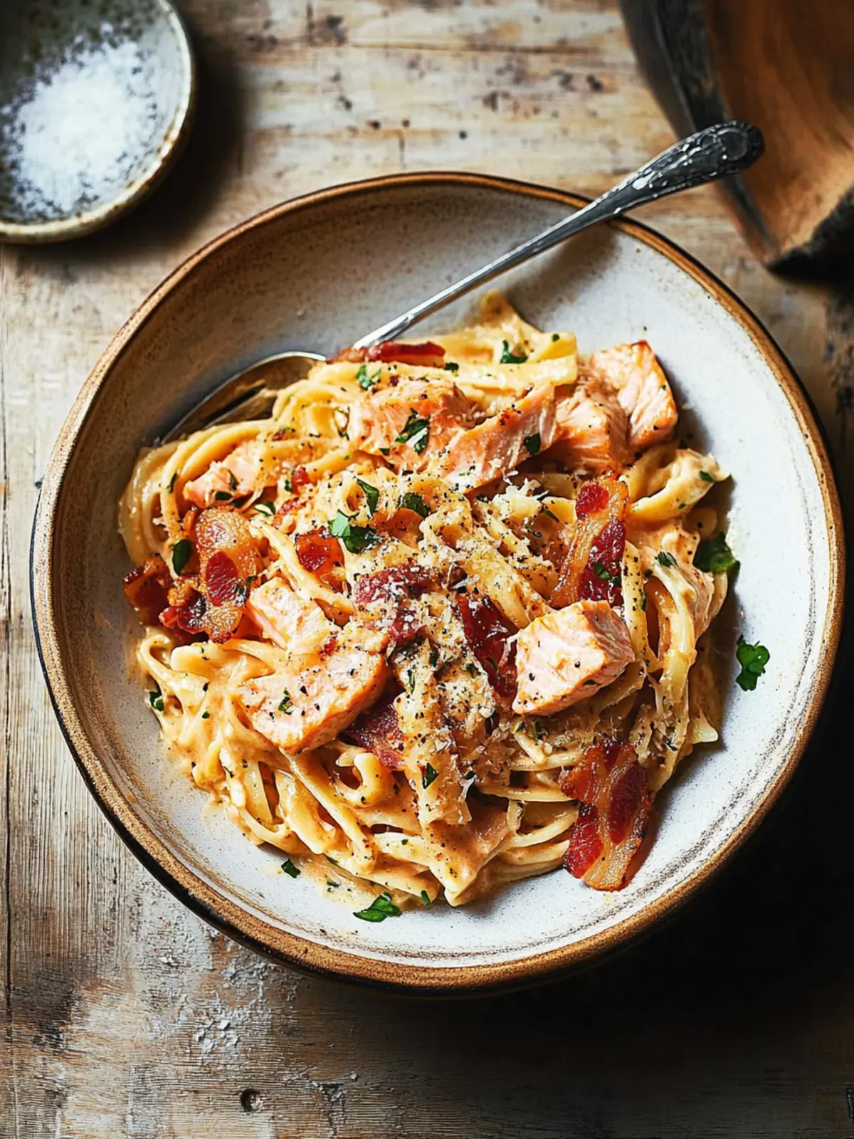 Creamy Salmon Pasta with Bacon in Just 25 Minutes 3 Creamy Salmon Pasta with Bacon
