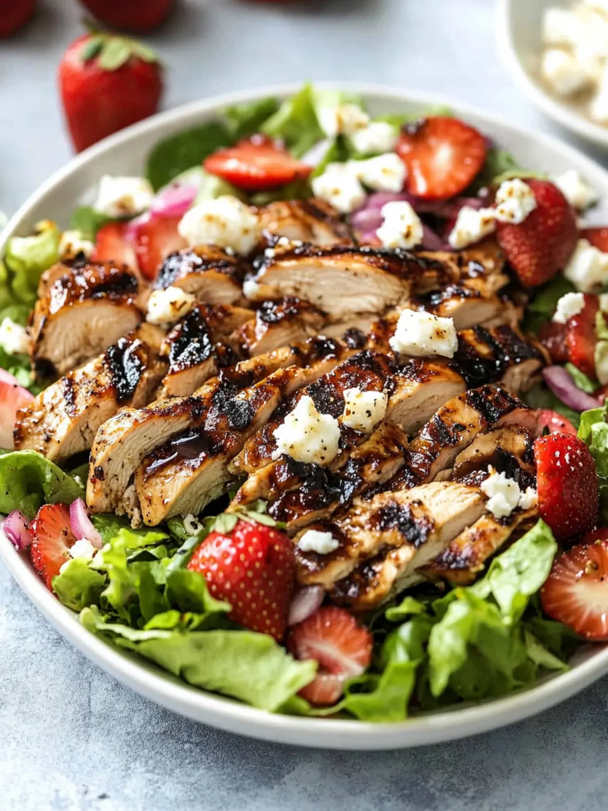 Balsamic Grilled Chicken Salad with Strawberries and Goat Cheese Bliss 2 Balsamic Grilled Chicken Salad with Strawberries and Goat Cheese