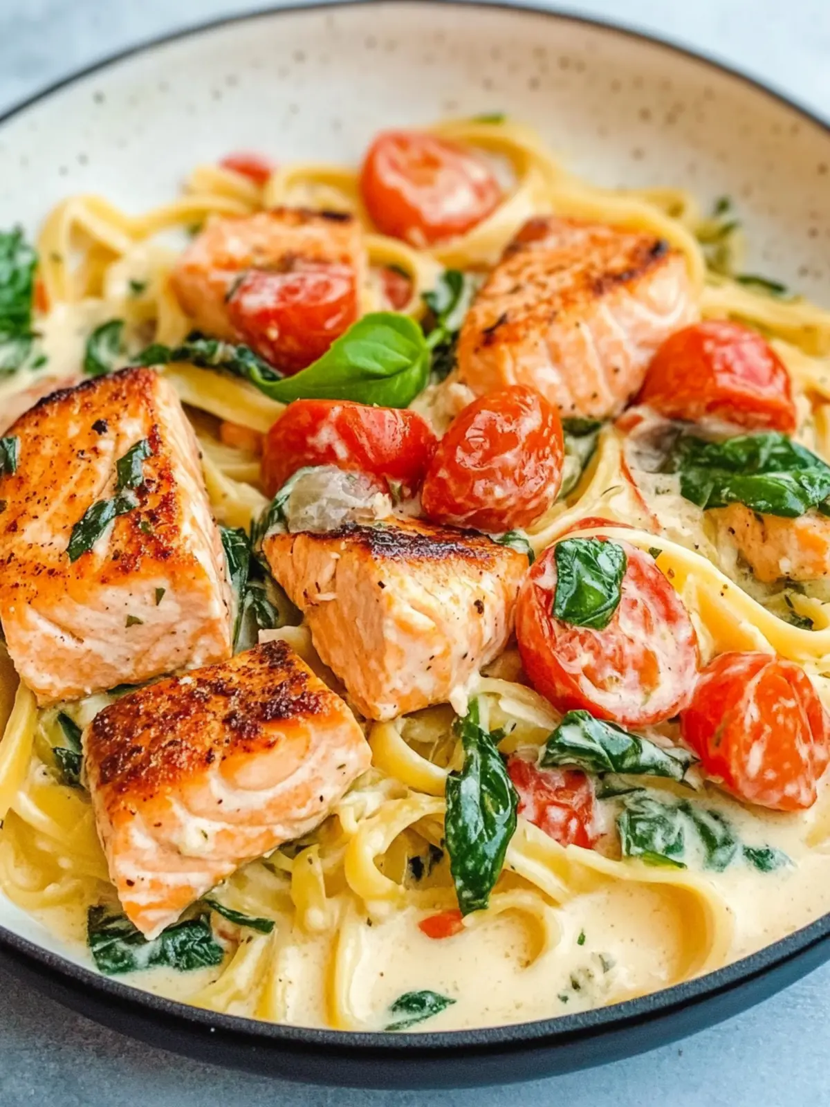 Healthy & Creamy Tuscan Salmon Pasta Made Guilt-Free and Delicious 3 Healthy & Creamy Tuscan Salmon Pasta