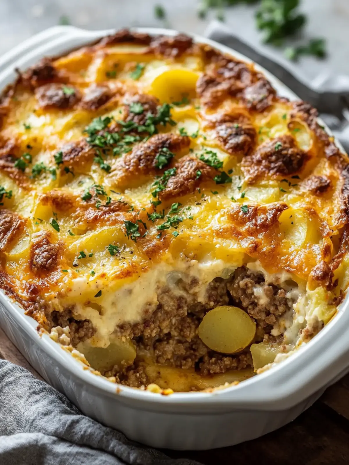 Cheesy Hamburger Potato Casserole: Your Family’s New Comfort Meal 2 Cheesy Hamburger Potato Casserole