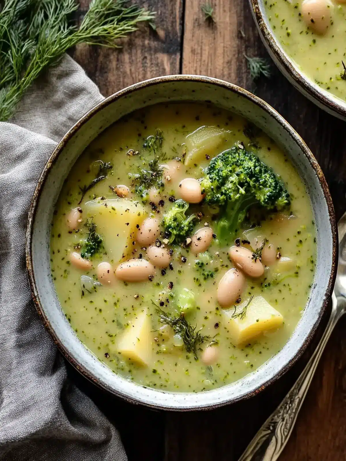 Broccoli Dill Pickle Soup with White Beans & Potatoes Delight 2 Broccoli Dill Pickle Soup with White Beans & Potatoes