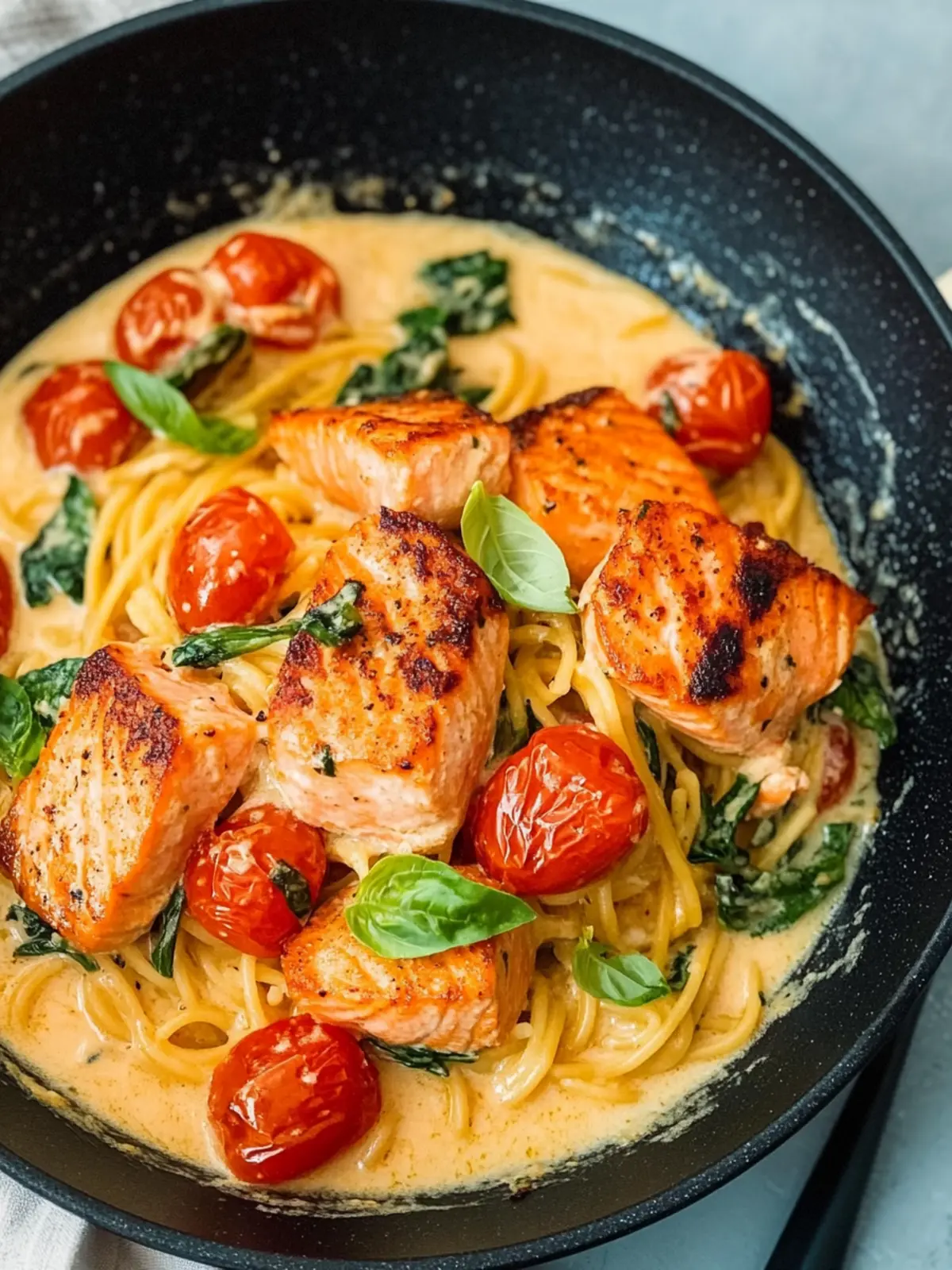 Healthy & Creamy Tuscan Salmon Pasta Made Guilt-Free and Delicious 2 Healthy & Creamy Tuscan Salmon Pasta
