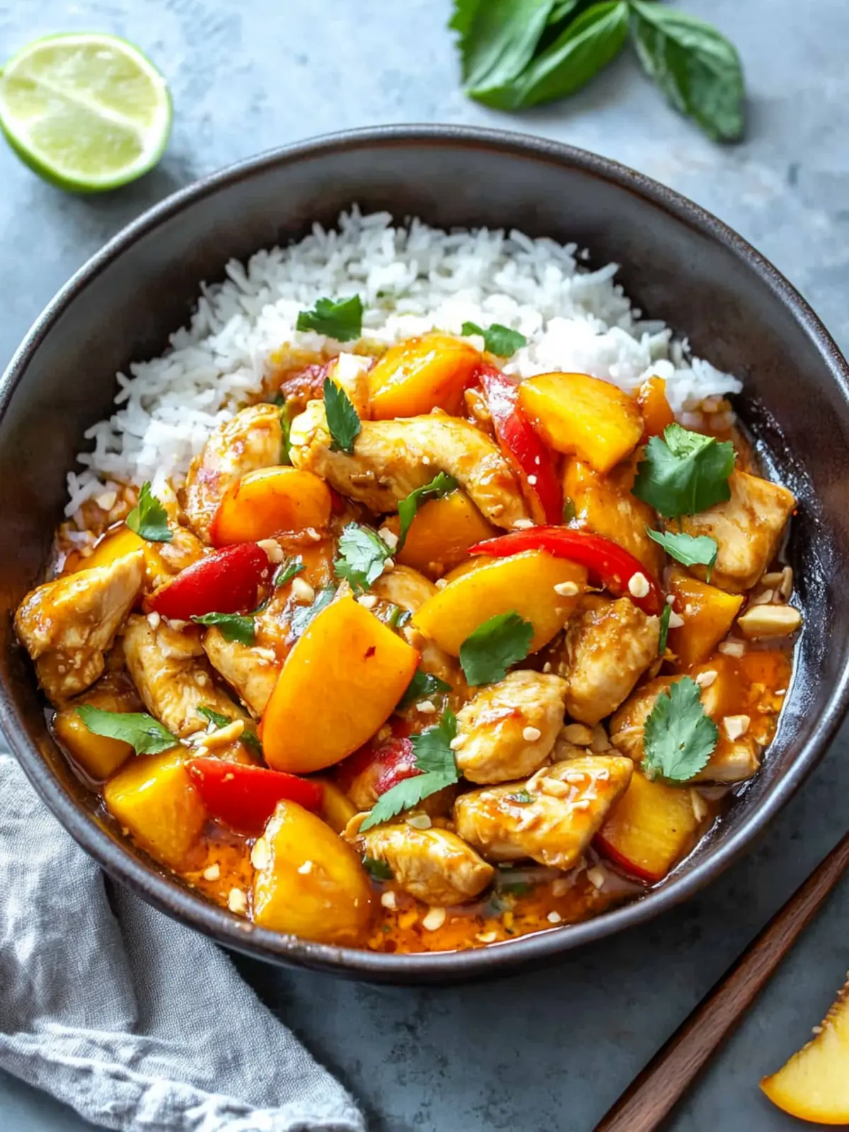 Sweet and Spicy Thai Peach Chicken in Just 30 Minutes 2 Thai Peach Chicken
