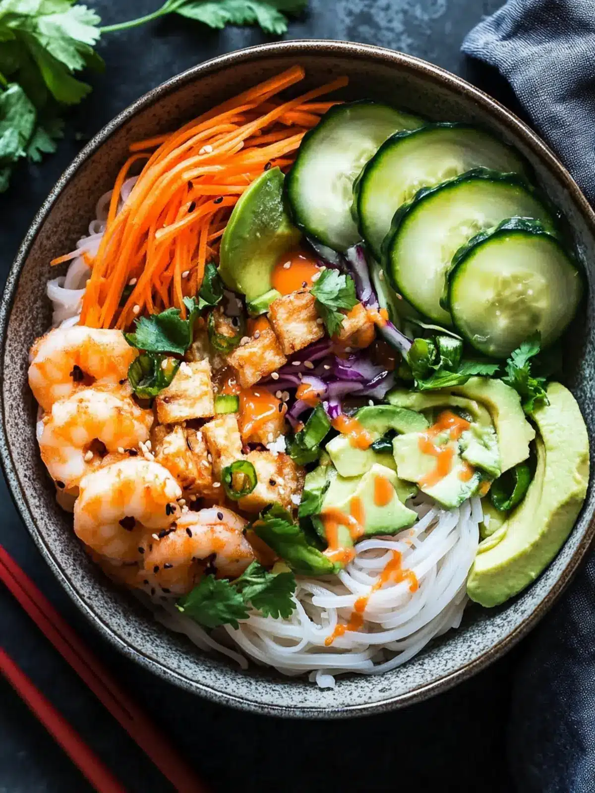 Fresh & Flavorful Spring Roll Bowls with Creamy Peanut Sauce 4 Spring Roll Bowls
