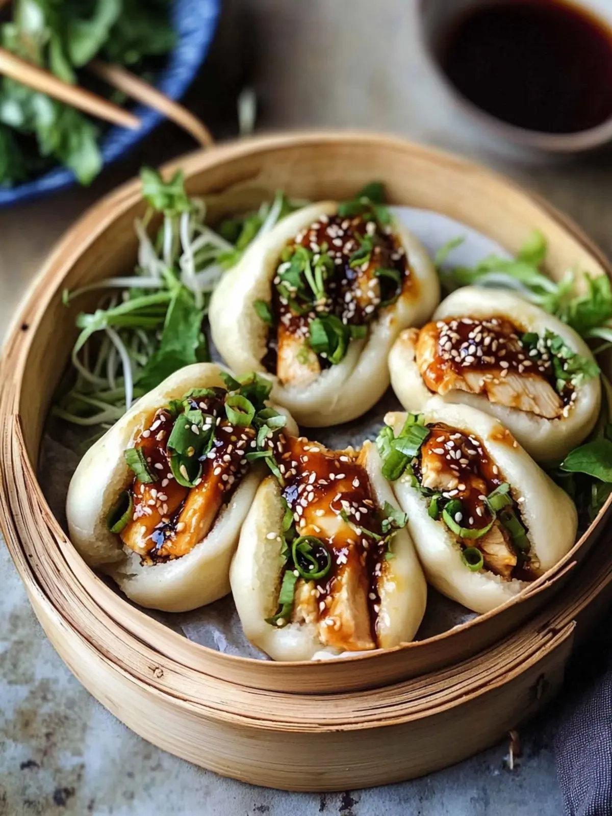 Irresistible Sticky Korean Chicken Steamed Buns at Home 2 Sticky Korean Chicken Steamed Buns