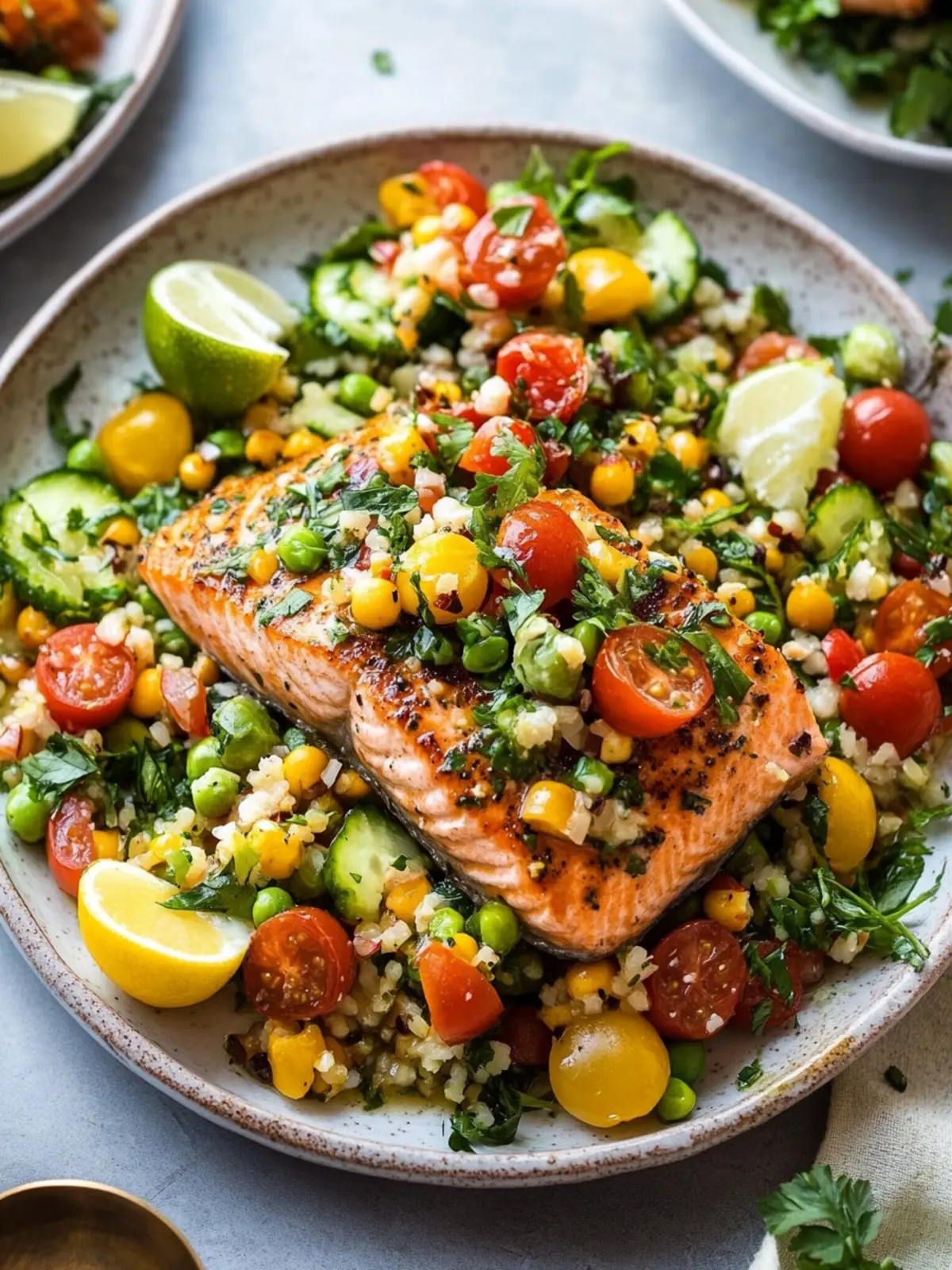 Delicious Mediterranean Salmon with Fresh Salad Delight 5 Mediterranean Salmon