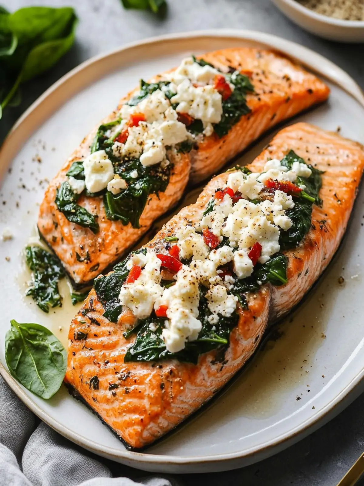Stuffed Salmon With Spinach & Feta – Easy Mediterranean Delight 3 Stuffed Salmon With Spinach & Feta