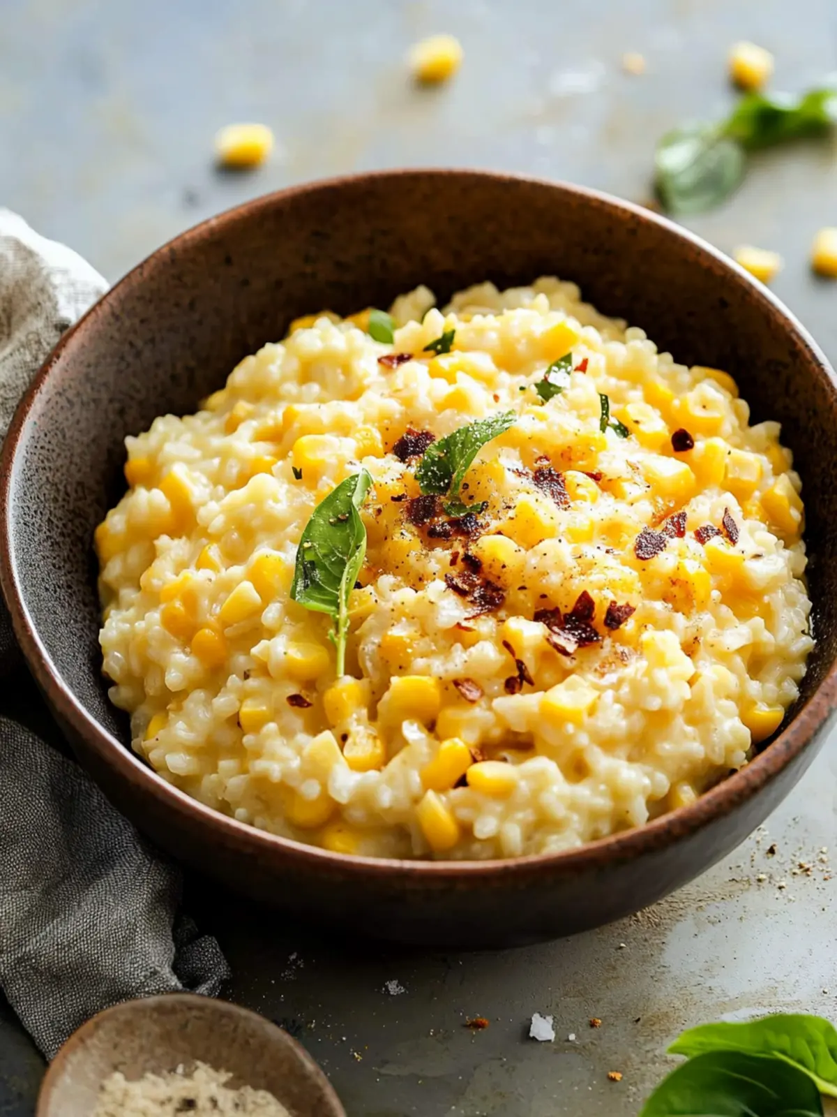 Irresistibly Creamy Sweet Corn Risotto with Crispy Pancetta 3 Sweet Corn Risotto