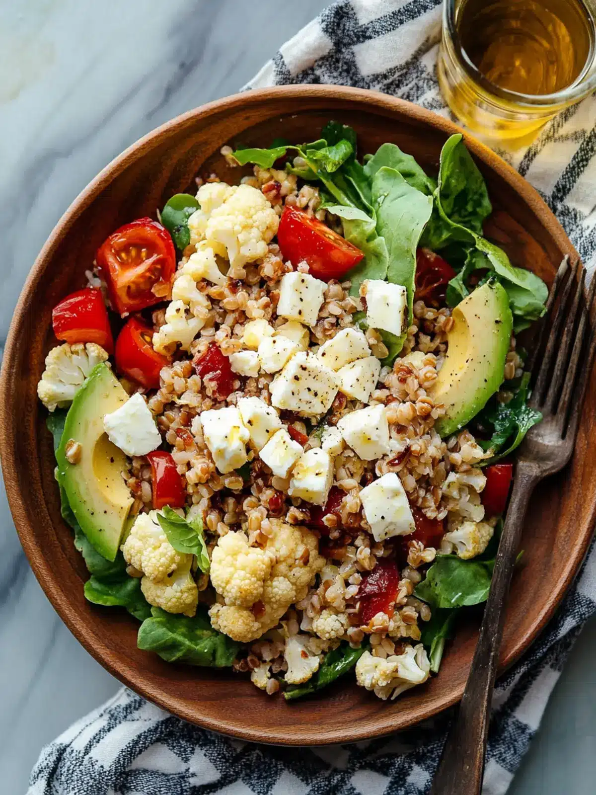 Roasted Cauliflower and Farro Salad with Feta and Avocado Bliss 5 Roasted Cauliflower and Farro Salad with Feta and Avocado