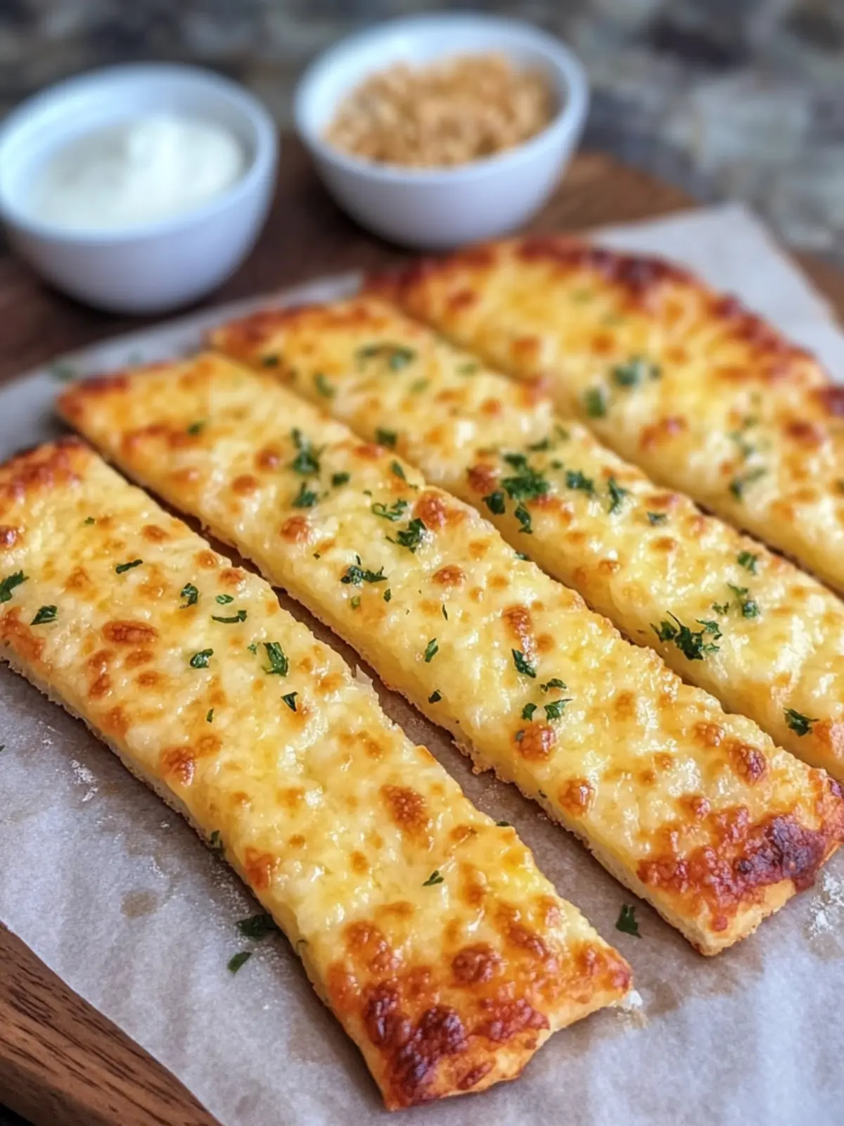 Irresistible Keto Cheesy Garlic Breadsticks in Just 4 Ingredients 5 Keto Cheesy Garlic Breadsticks