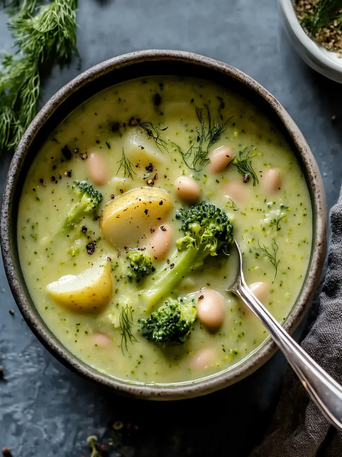 Broccoli Dill Pickle Soup with White Beans & Potatoes Delight 3 Broccoli Dill Pickle Soup with White Beans & Potatoes