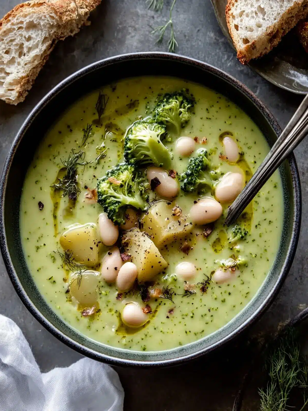 Broccoli Dill Pickle Soup with White Beans & Potatoes Delight 4 Broccoli Dill Pickle Soup with White Beans & Potatoes