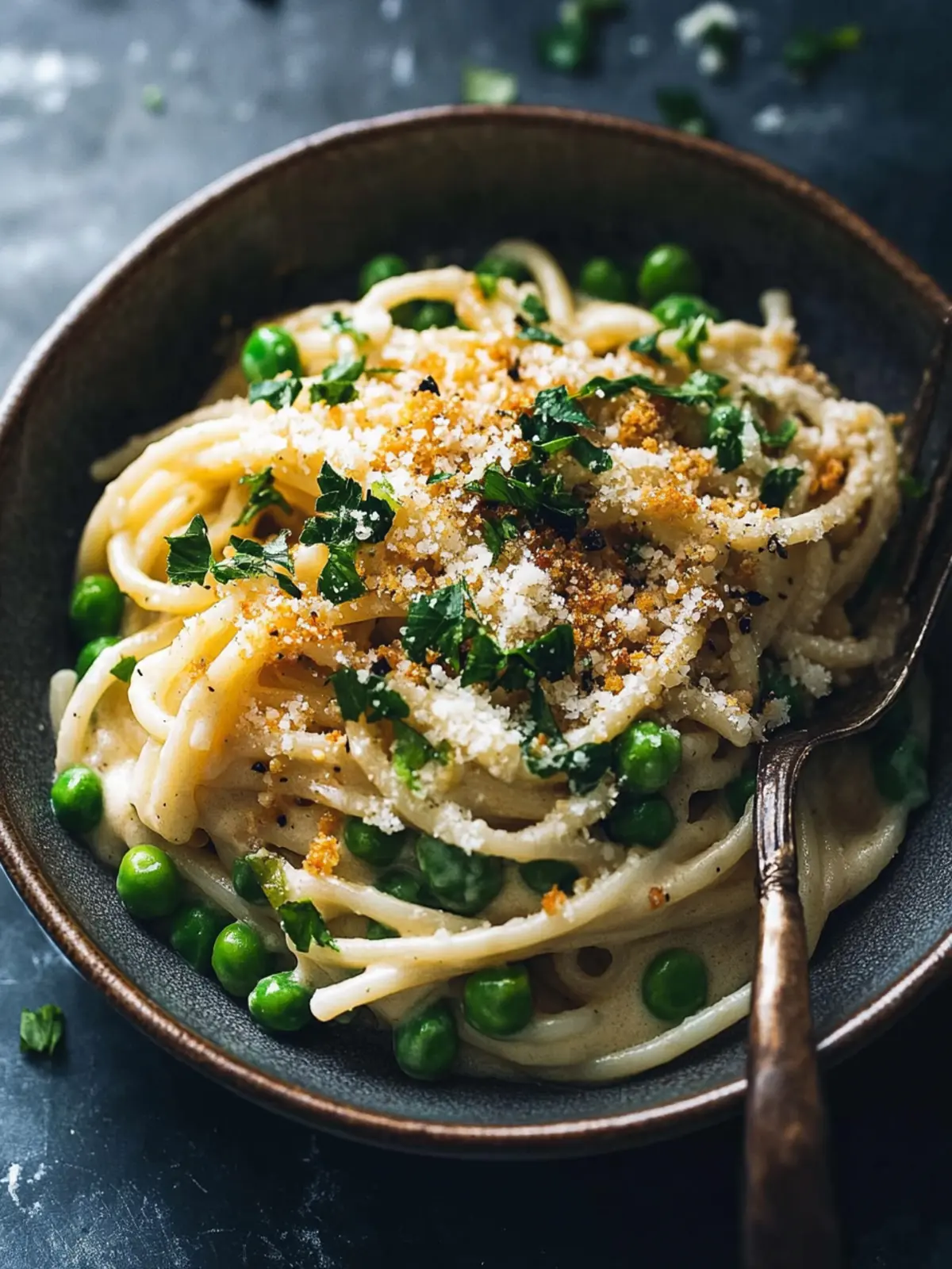 Garlic Cream Bucatini with Peas and Asparagus: Spring's Comfort Food 5 Garlic Cream Bucatini with Peas and Asparagus