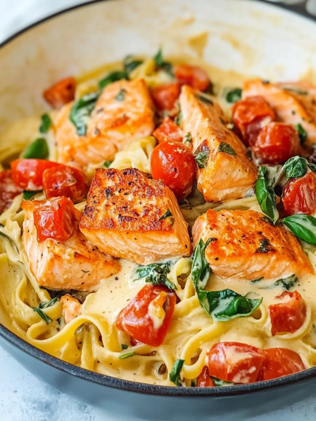 Healthy & Creamy Tuscan Salmon Pasta in Just 30 Minutes 3 Healthy & Creamy Tuscan Salmon Pasta