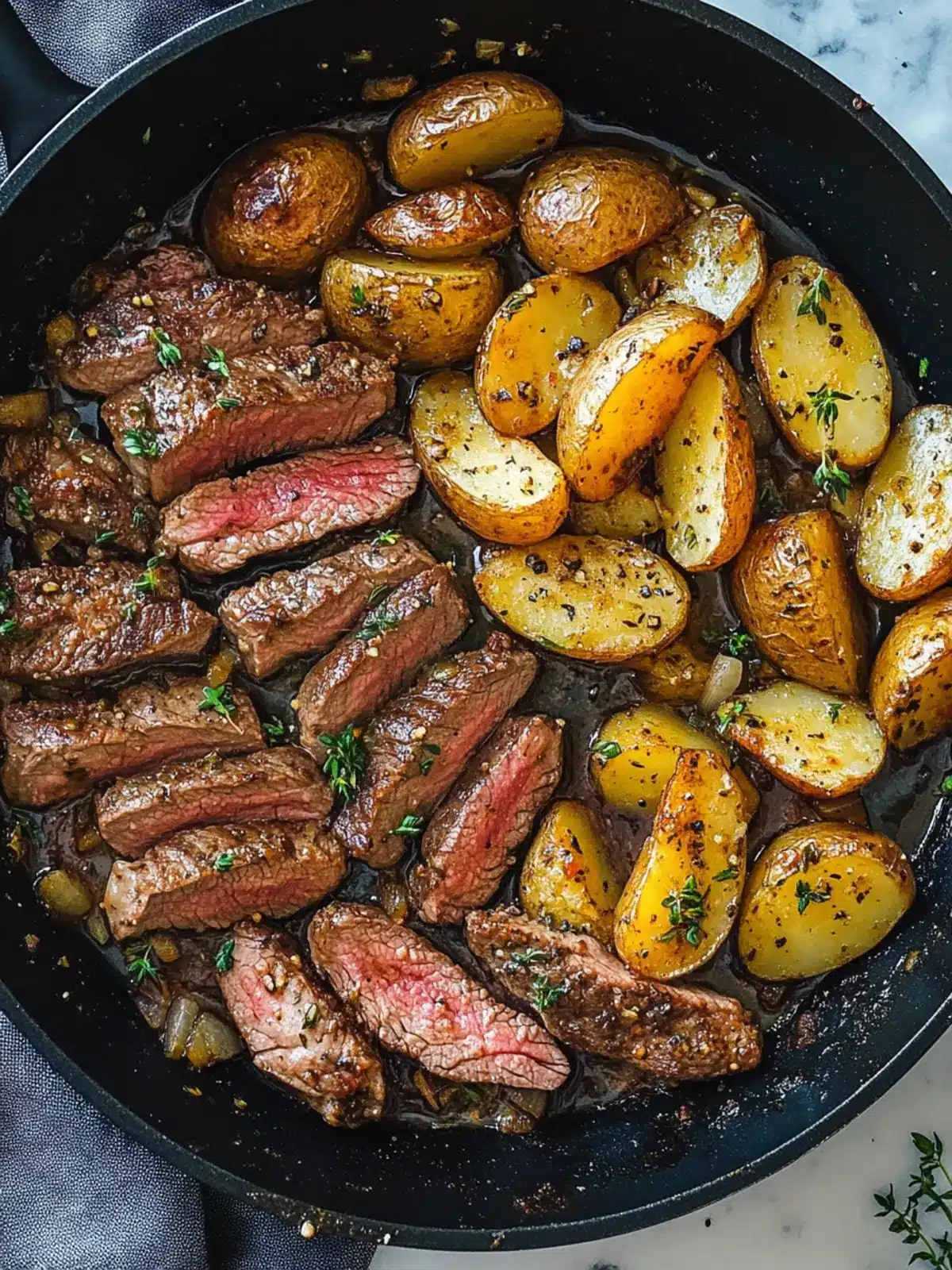 Savor Garlic Butter Steak and Potatoes Skillet in 30 Minutes 3 Garlic Butter Steak and Potatoes Skillet