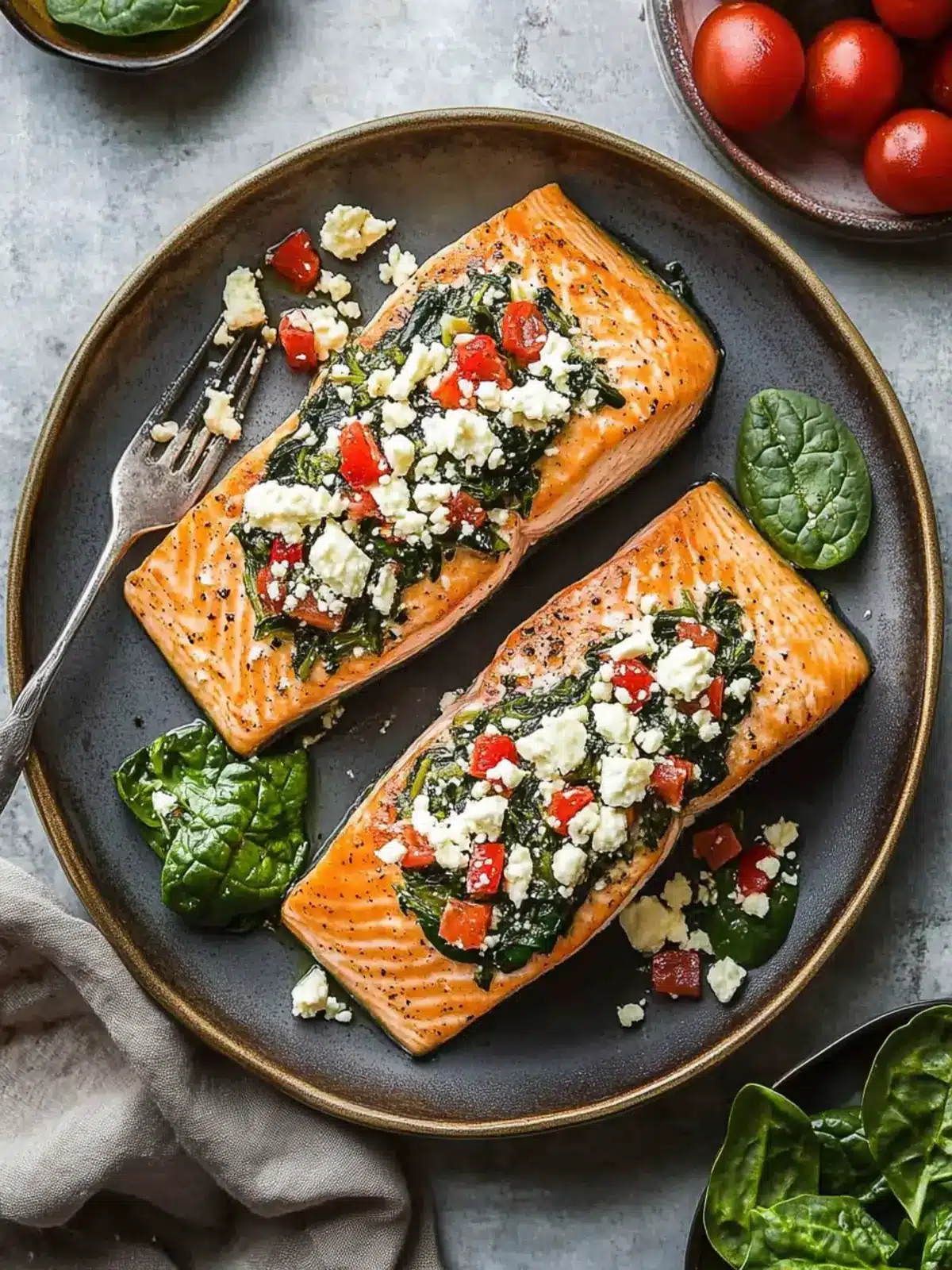 Stuffed Salmon With Spinach & Feta – Easy Mediterranean Delight 2 Stuffed Salmon With Spinach & Feta