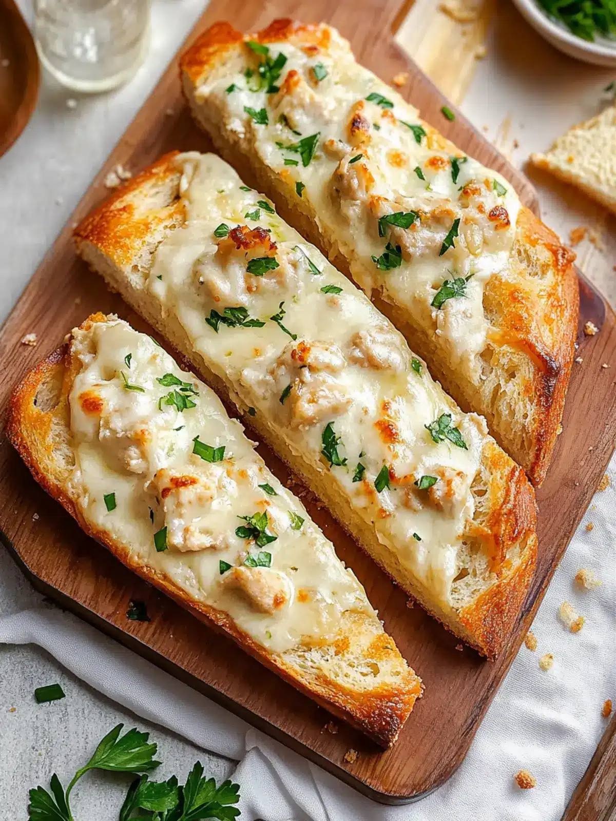 Viral Chicken Alfredo Garlic Bread for Cozy Family Evenings 2 Viral Chicken Alfredo Garlic Bread