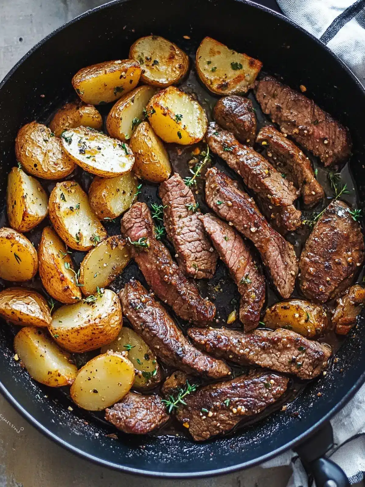 Savor Garlic Butter Steak and Potatoes Skillet in 30 Minutes 2 Garlic Butter Steak and Potatoes Skillet