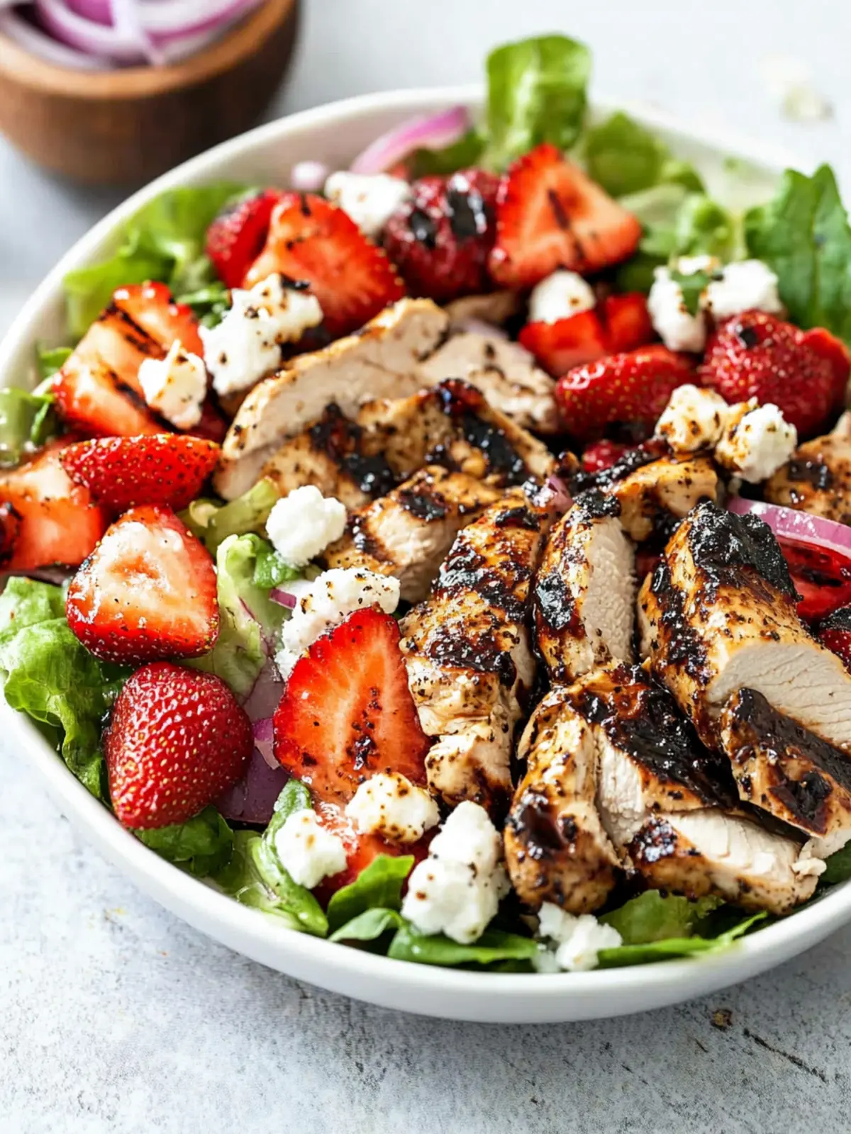 Balsamic Grilled Chicken Salad with Strawberries and Goat Cheese Bliss 4 Balsamic Grilled Chicken Salad with Strawberries and Goat Cheese