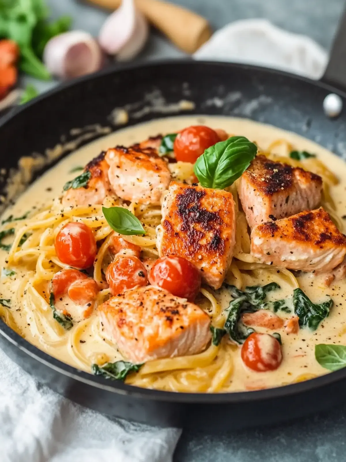 Healthy & Creamy Tuscan Salmon Pasta Made Guilt-Free and Delicious 4 Healthy & Creamy Tuscan Salmon Pasta