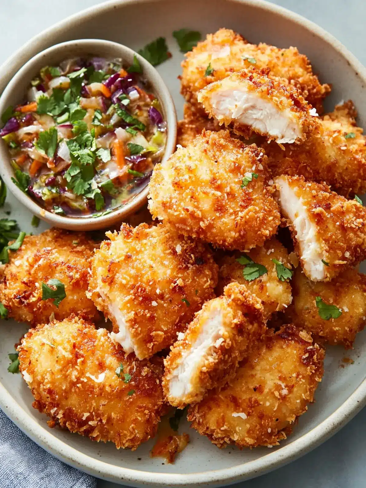 Irresistibly Crunchy Coconut Chicken with Zesty Cabbage Salad 4 Crunchy Coconut Chicken