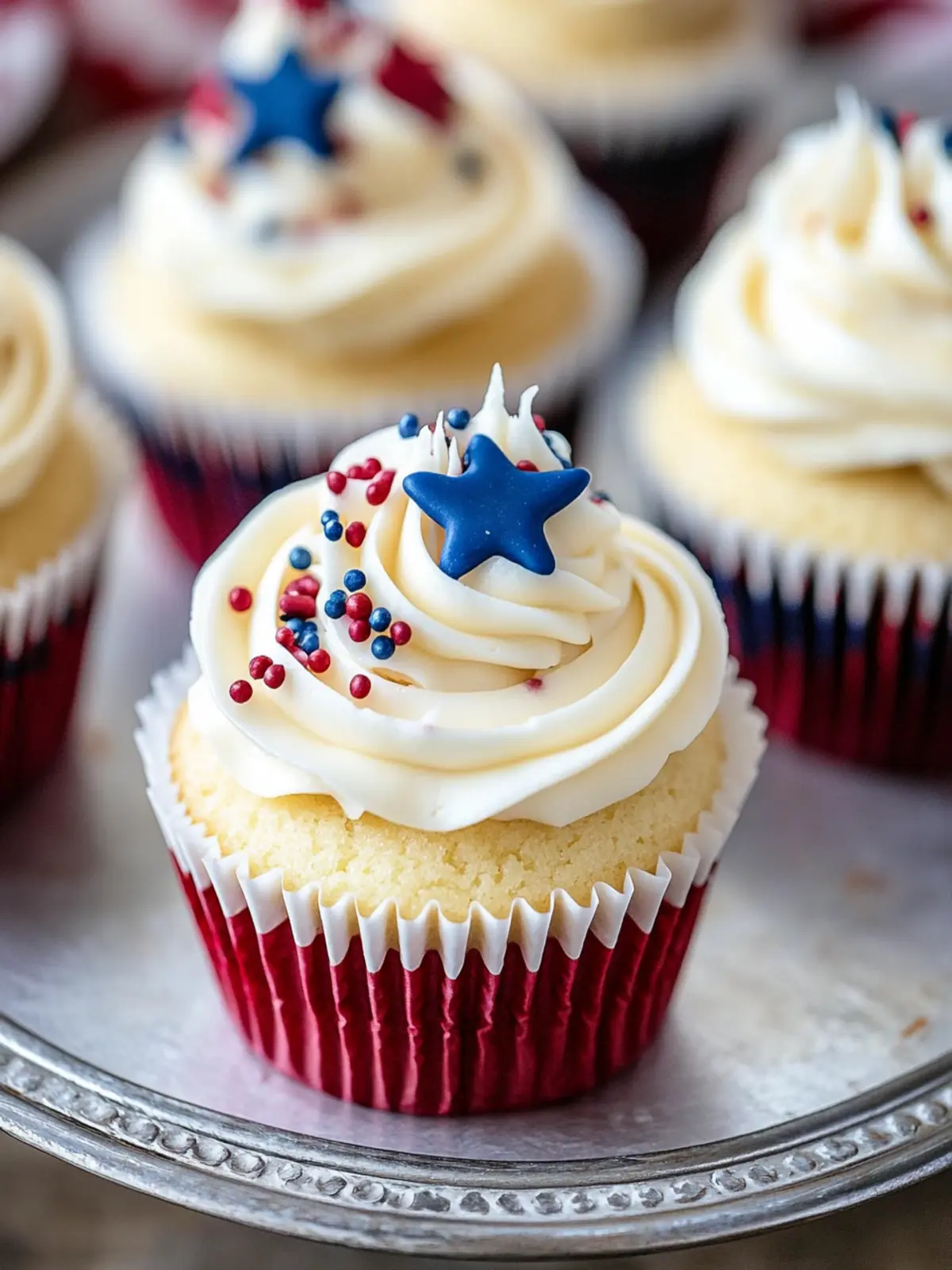 Festive 4th of July Cupcakes with Colorful Cocoa Swirls 2 4th of July cupcakes