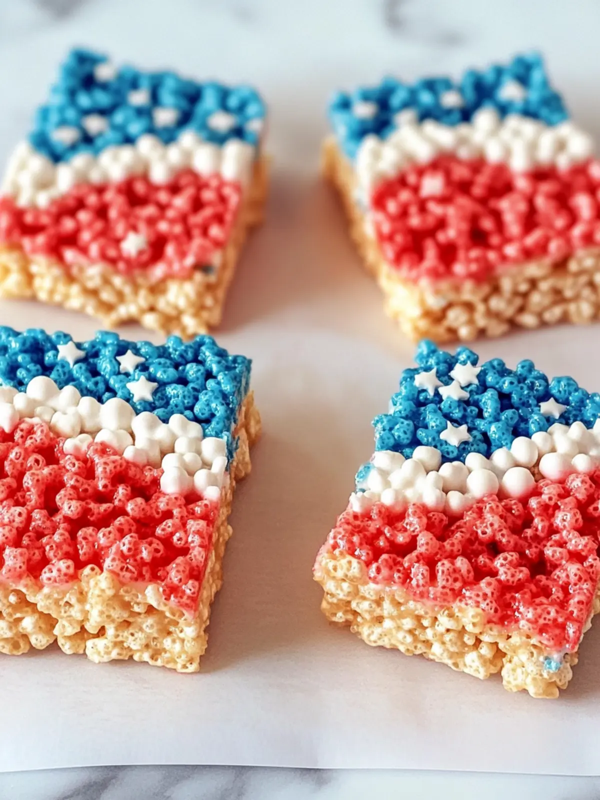 Festive 4th of July Rice Krispie Treats with Colorful Layers 4 4th of July Rice Krispie Treats