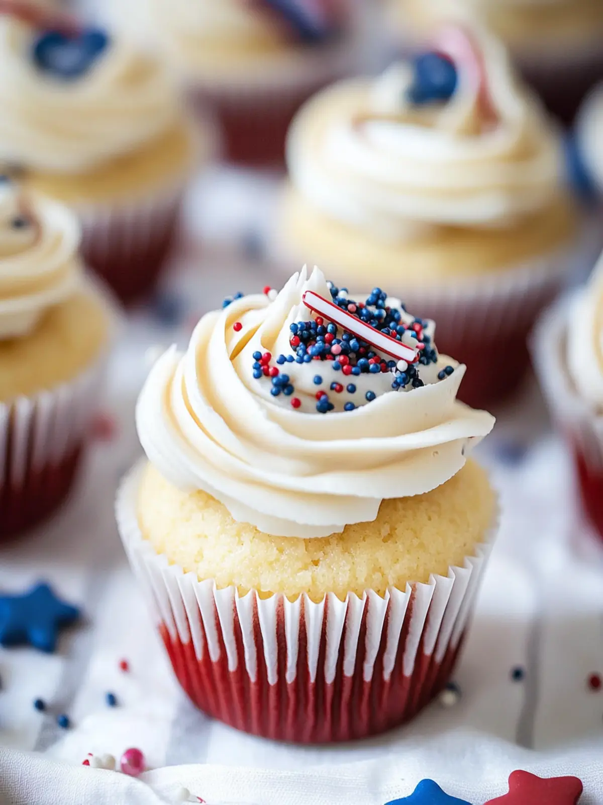 Festive 4th of July Cupcakes with Colorful Cocoa Swirls 3 4th of July cupcakes