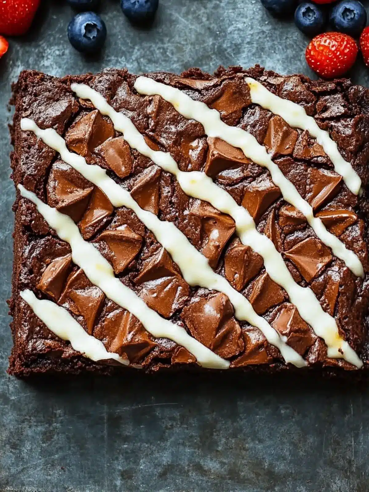 Decadent Brownie Flag with Berries Perfect for Any Celebration 4 Brownie Flag