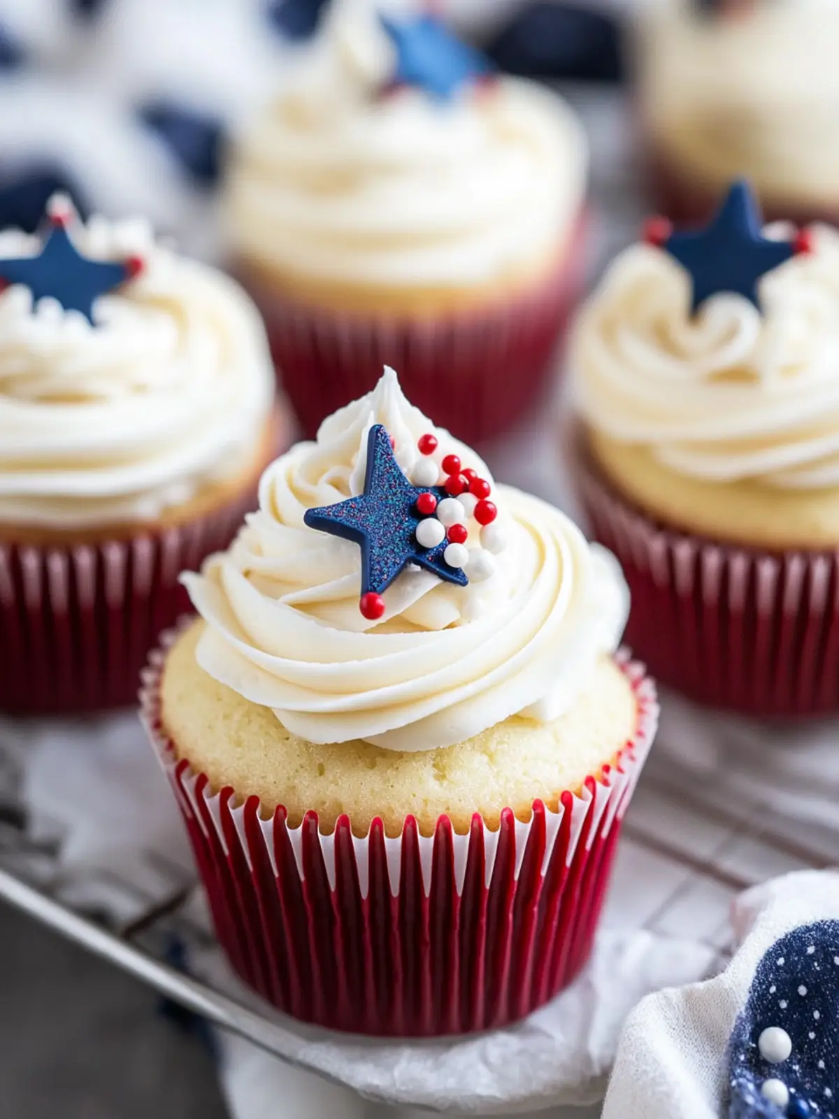 Festive 4th of July Cupcakes with Colorful Cocoa Swirls 4 4th of July cupcakes