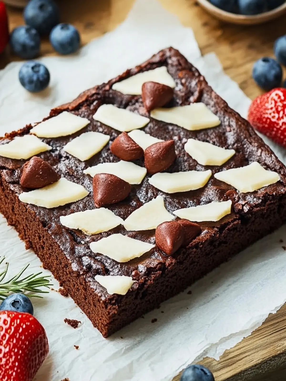 Decadent Brownie Flag with Berries Perfect for Any Celebration 2 Brownie Flag