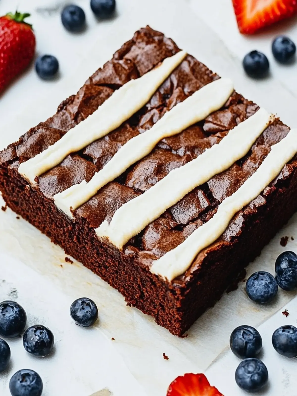Decadent Brownie Flag with Berries Perfect for Any Celebration 3 Brownie Flag