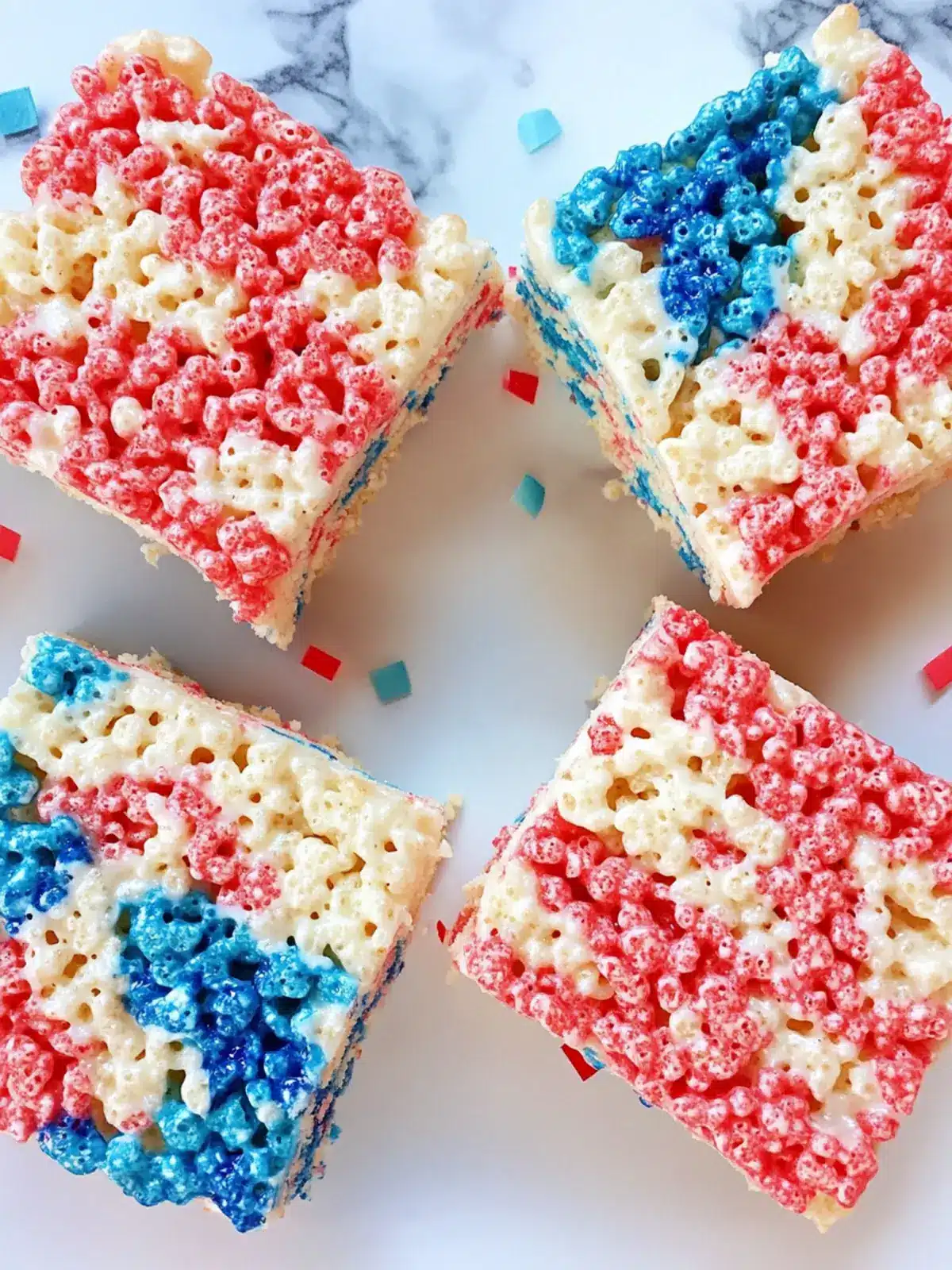 Festive 4th of July Rice Krispie Treats with Colorful Layers 3 4th of July Rice Krispie Treats