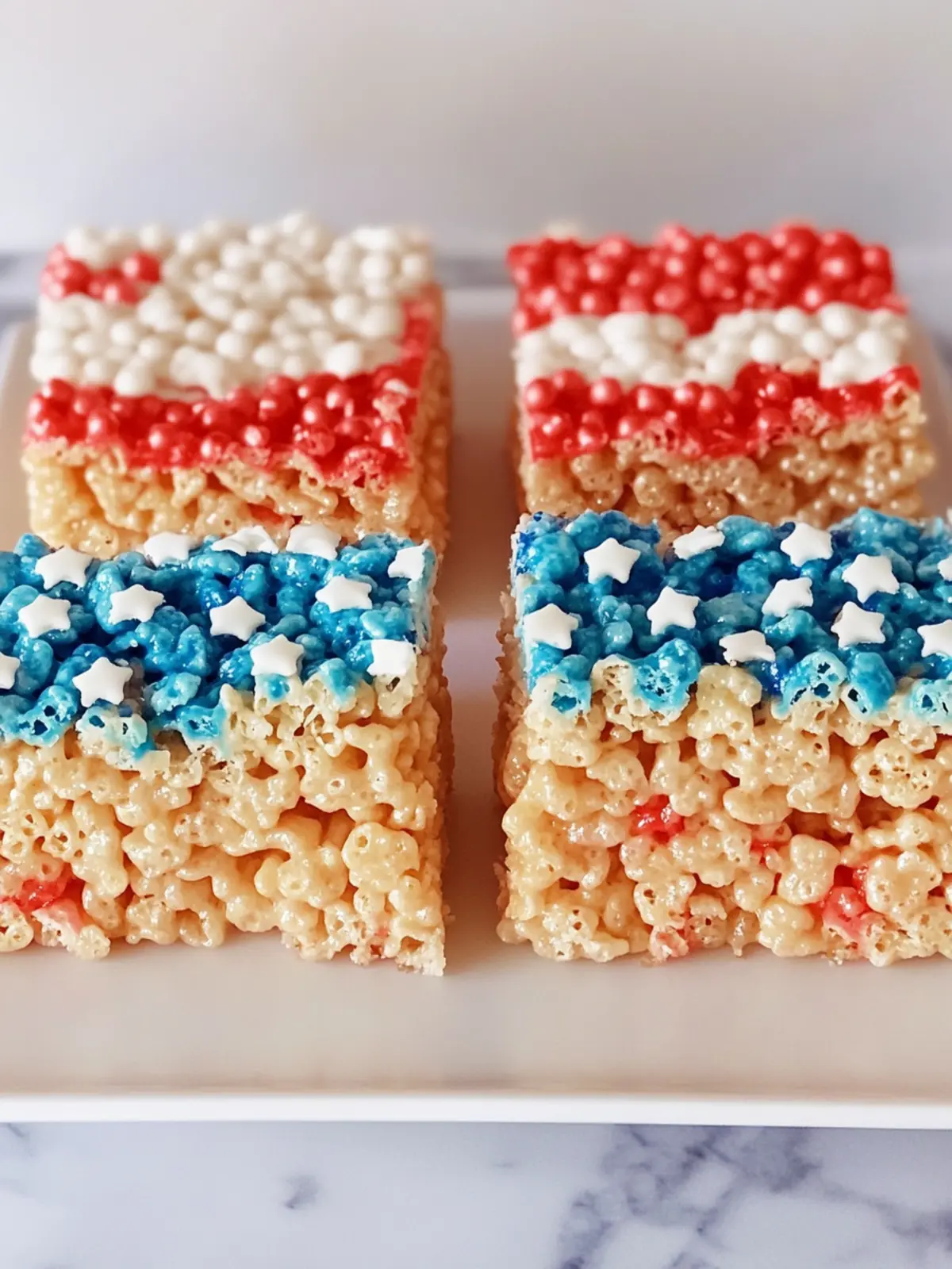 Festive 4th of July Rice Krispie Treats with Colorful Layers 2 4th of July Rice Krispie Treats