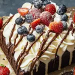 Decadent Brownie Flag with Berries Perfect for Any Celebration 6 Brownie Flag