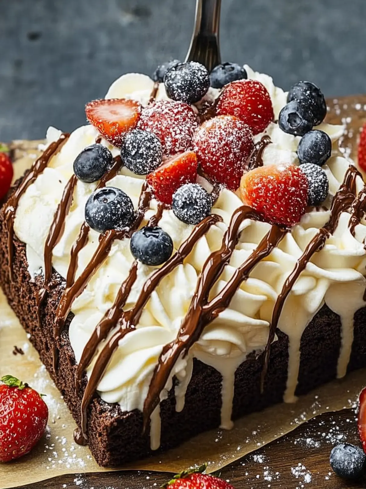 Decadent Brownie Flag with Berries Perfect for Any Celebration 5 Brownie Flag
