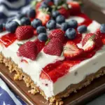 Patriotic Creamy No-Bake American Flag Strawberry Cheesecake 10 Creamy No-Bake American Flag Strawberry Cheesecake Sheet Dessert