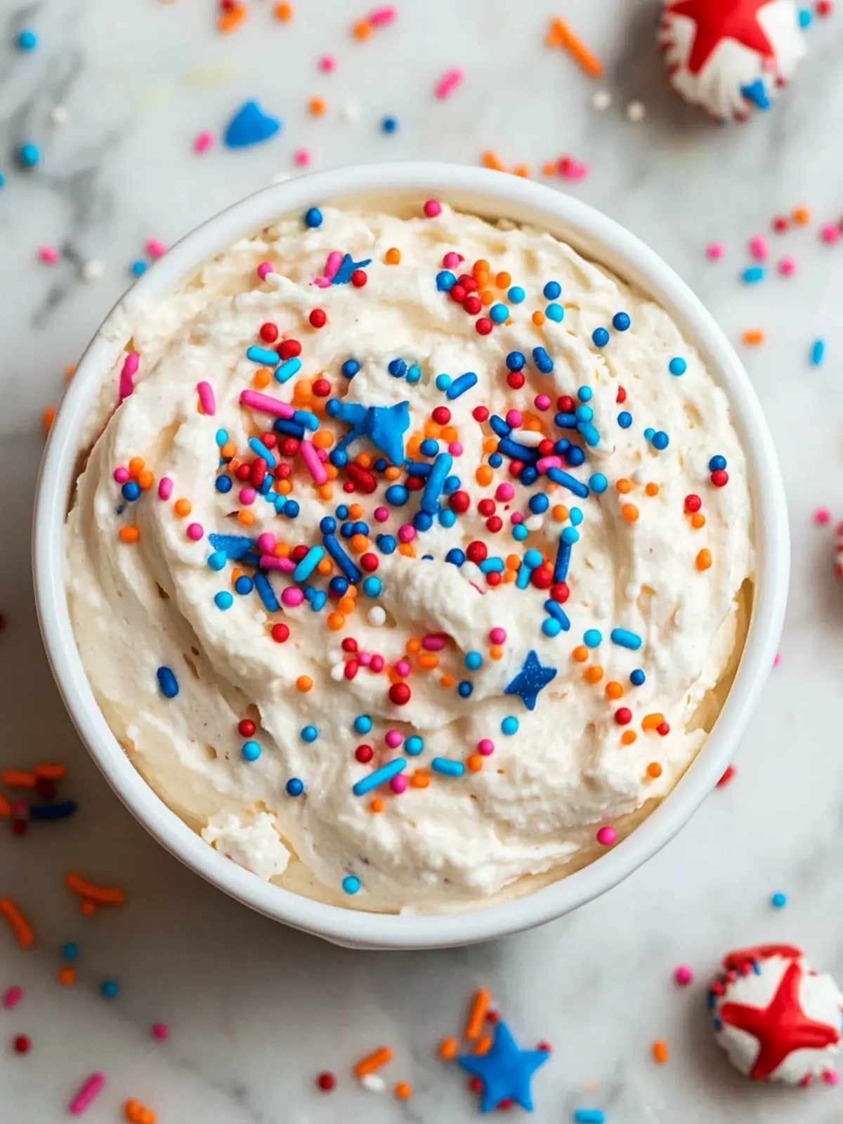 Celebrate with Red, White and Blue Funfetti Dip Delight 4 Red, White and Blue Funfetti Dip